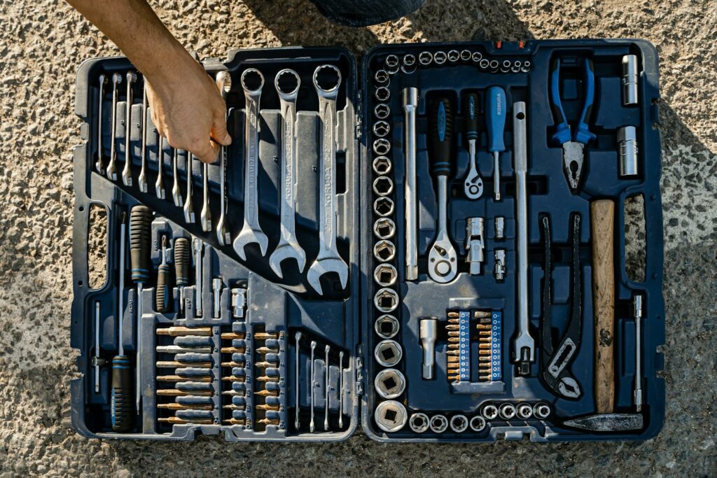 Close-Up of Tools in a toolbox